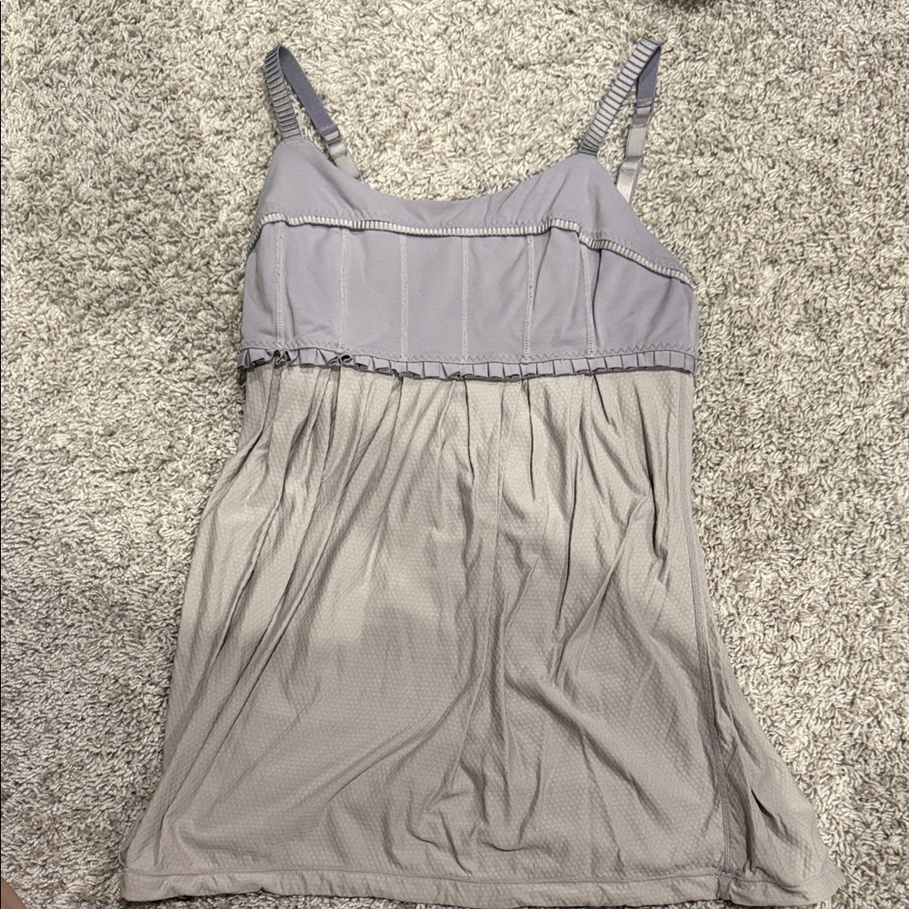 Vintage Lululemon Ruffle Gray Sleeveless Top Size 6